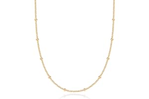 PAVOI 14K Gold Plated Adjustable Link Chain Necklace for Women | Box Rope Sphere Bead Serpentine Anchor Mariner Gold Chain Necklaces