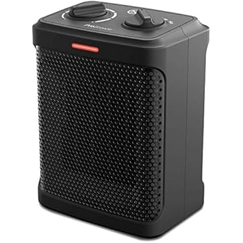 Pro Breeze 1500W Mini Ceramic Space Heater with 3 Operating Modes and Adjustable Thermostat - Black