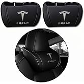 CoolKo Car Headrest Neck Pillow Support Memory Foam Ergonomic Design Accessory for Driving Seat Fatigue Relief Compatible with Model S X 3 Y & Cybertruck - 2 Pieces