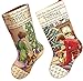 Janlynn Christmas Stockings Counted Cross Stitch, 2 Kits: Waiting for Santa and Christmas Morning with 2 Gift Cards
