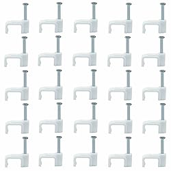 LVADUHF 200Pcs Flat Cable Wire Clips, 8mm White