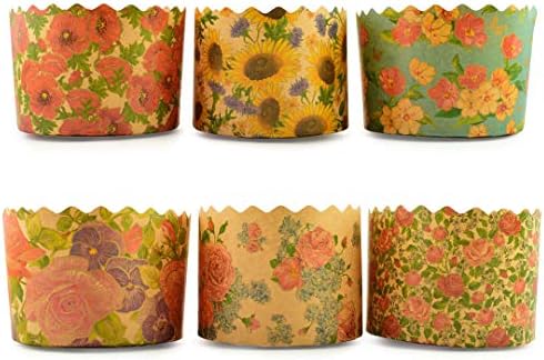 TG888 Easter Bread Baking Paper Molds Panettone Paska Kulich 6 x 11.5 Oz Parchment Cakes Forms No.003