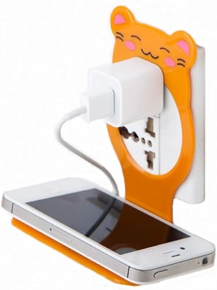 Amazon リタプロショップ フックタイプ 充電スタンド スマホスタンド スマホ置き コンセント 充電ケーブル アダプタ 整理 熊 クマ かわいい イエロー スタンド 通販