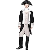 EraSpooky Mens George Washington Costume Adult Founding Father Colonial Outfits