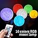 NEWKBO 16 Colors RGB 3D LED Moon Lamp, with Remote &Touch Control,Adjustable Brightness USB Rechargeable, with Wooden Stand, for Parties,Dinner Table, Cafe and Bedroom.(5.9 Inch)