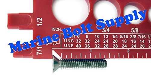 Marine Bolt Supply Nut, Bolt & Screw Gauge Standard & Metric Coarse & Fine Diameter, Length & Thread Pitch (Red)