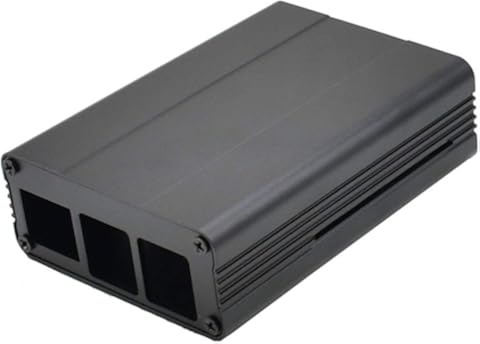 WOVELOT Nuevo Premium para Carcasa Raspberry Pi Carcasa de Aluminio para Raspberry Pi 3B / 3 / 2B (Negro)