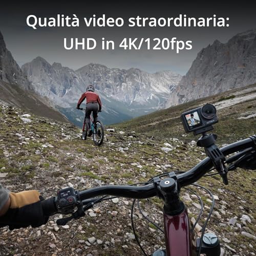 Osmo Action 4 Combo Essenziale - Action cam impermeabile 4K/120fps con sensore 1/1.3”, macchina fotografica subacquea,incredibili immagini con scarsa illuminazione,prestazioni cromatiche a 10 bit