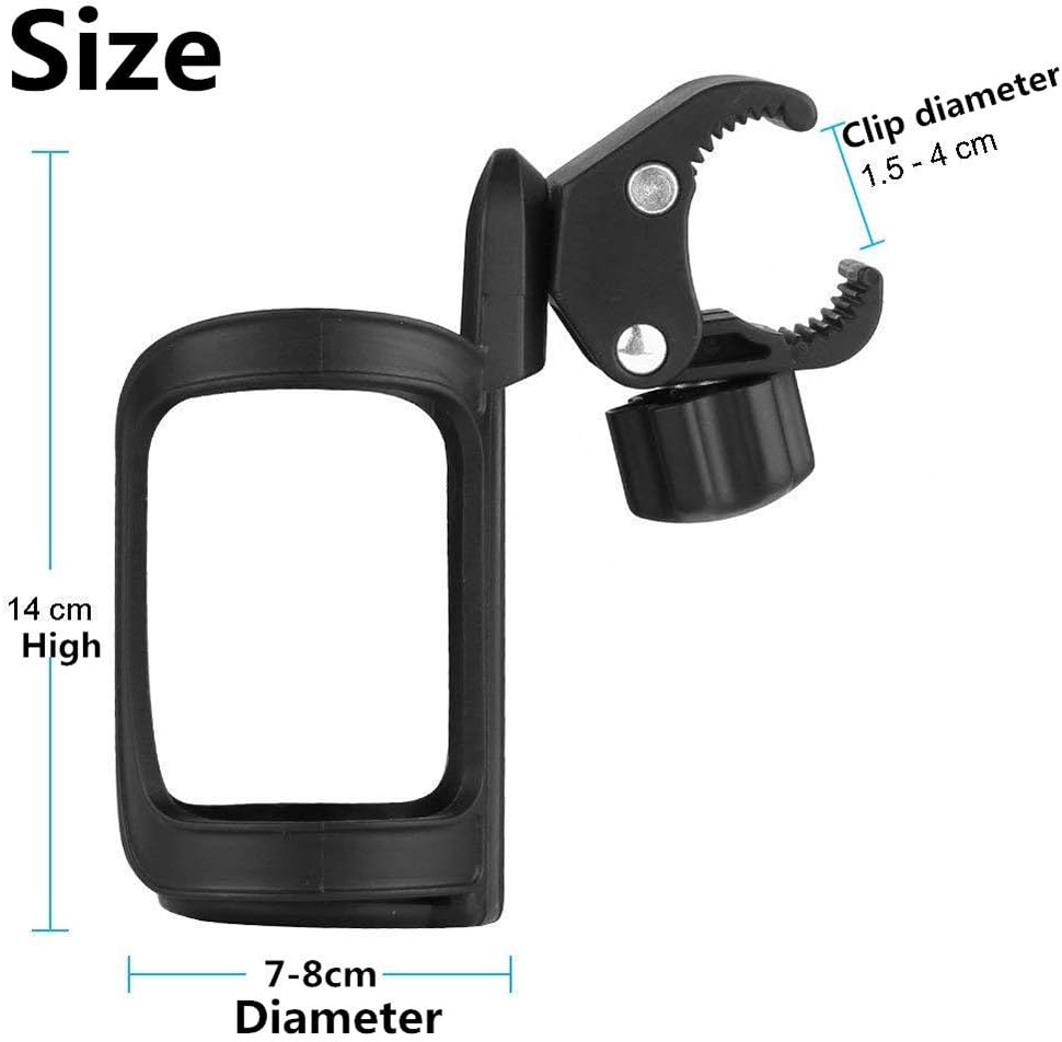 Upgrade Bike Cup Holder 2 Pack Baby Stroller Bottle Holders 360 Degrees Rotation Anti-slip Fast Dismounting Cup Drink Holder for Pushchair Bicycle Baby Stroller Wheelchair Motorcycle - Image 5