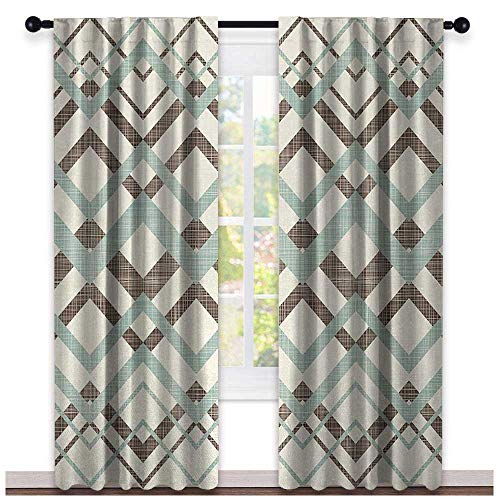 Returiy Chevron Curtains Light Blocking Vintage Overlapping