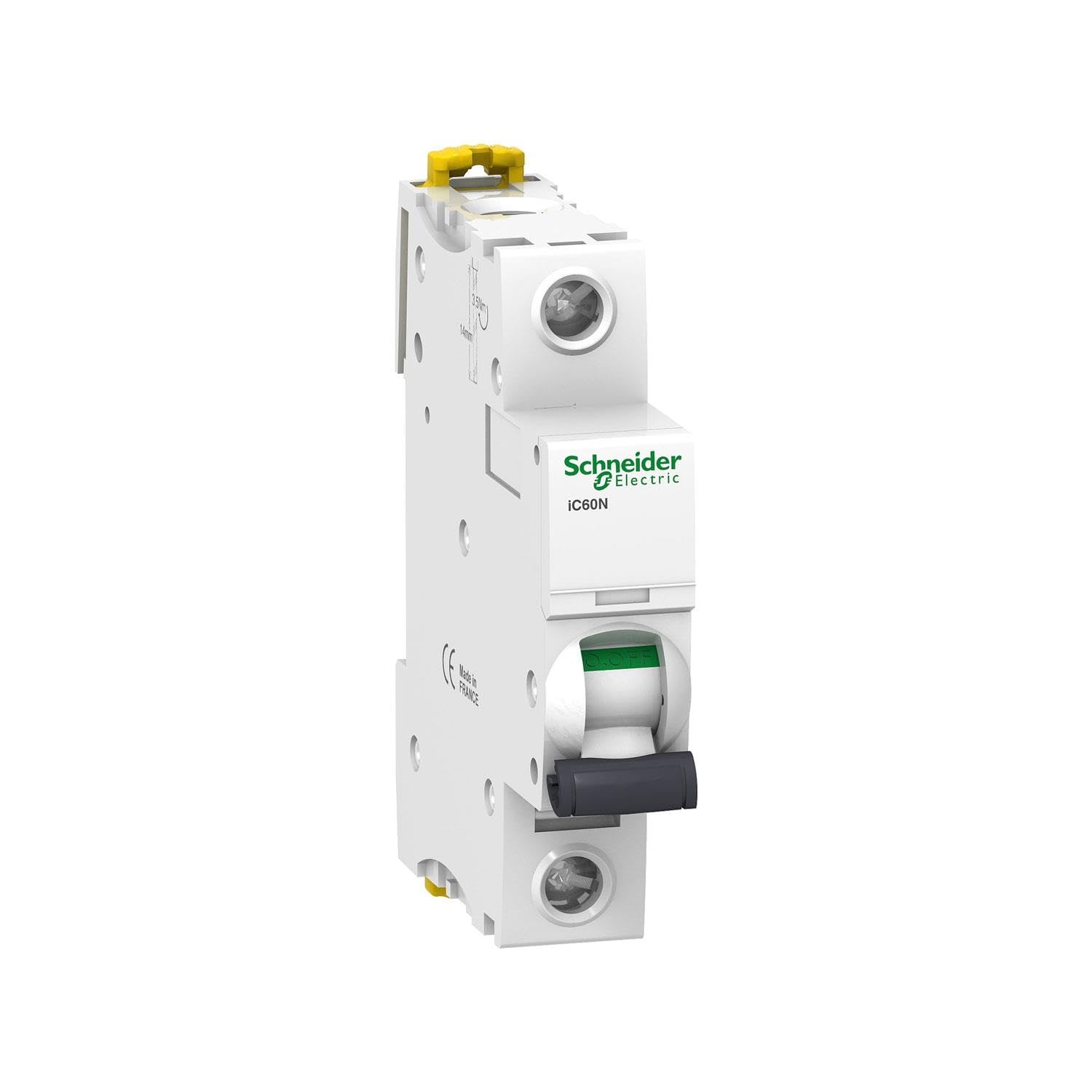 Schneider A9F74116 iC60N 1P 16A C MCB Miniature Circuit Breaker, White