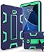 XIQI Compatible with Samsung Galaxy Tab A 10.1 2016 Case, Three Layer Hybrid Rugged Heavy Duty Anti-Slip Case Full Body Protection Cover for Tablet SM-T580/T-585,Navy Blue/Mint