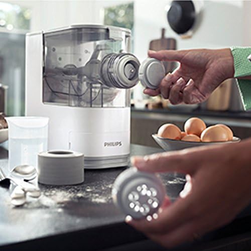 Philips HR2345/19 Machine à Pâte Automatique, 4 Disques de Forme, Blanc - Cuisine A Vivre Philips HR2345/19 Machine à Pâte Automatique, 4 Disques de Forme, Blanc
