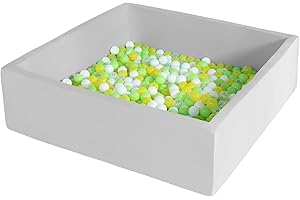 ENMOGO Extra Large Foam Ball Pit for Toddlers Kids Square Soft Ball Pool Ideal Gift Play Toy for Children Kiddie Pools - Light Gray