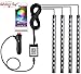 EXPERTBEAM Interior Car Lights, interior footwell lighting kits, 8 colours 4 pcs 48 LED Multi Color Car LED Strip Lights, New App Control Under Dash Lighting Kit DC 12V