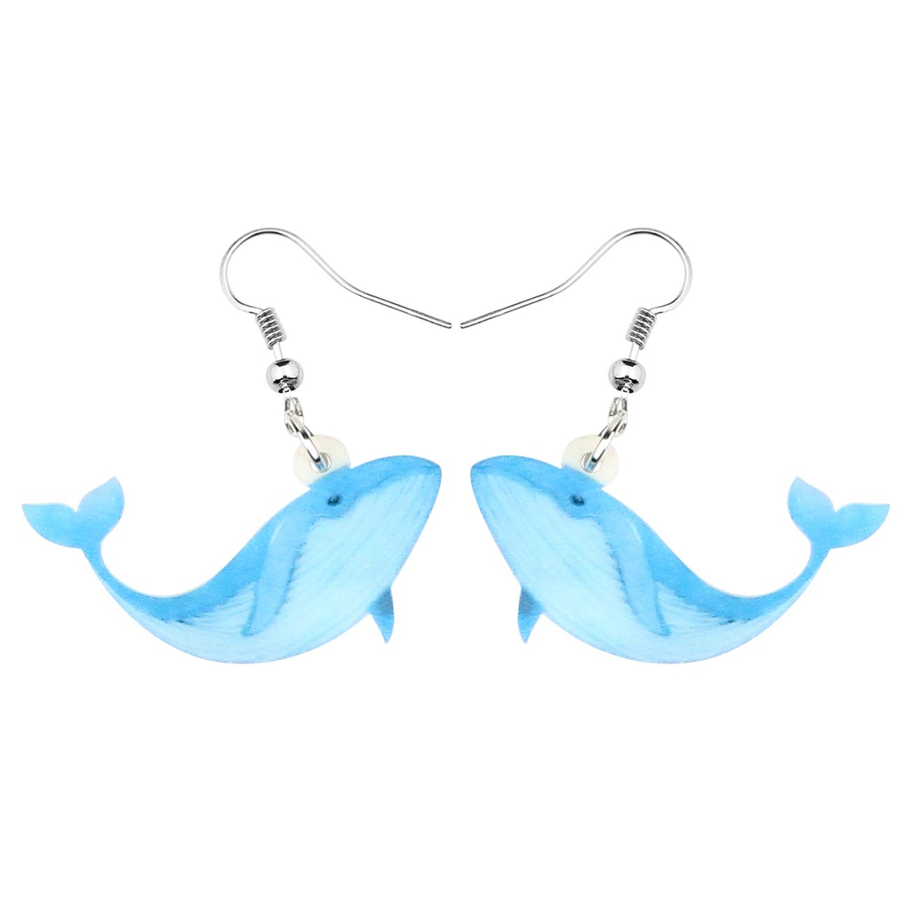 Bonsny Acrylic Drop Dangle Sweet Ocean Whale Earrings Fish Jewelry For Women Nice Gift (Navy Blue)