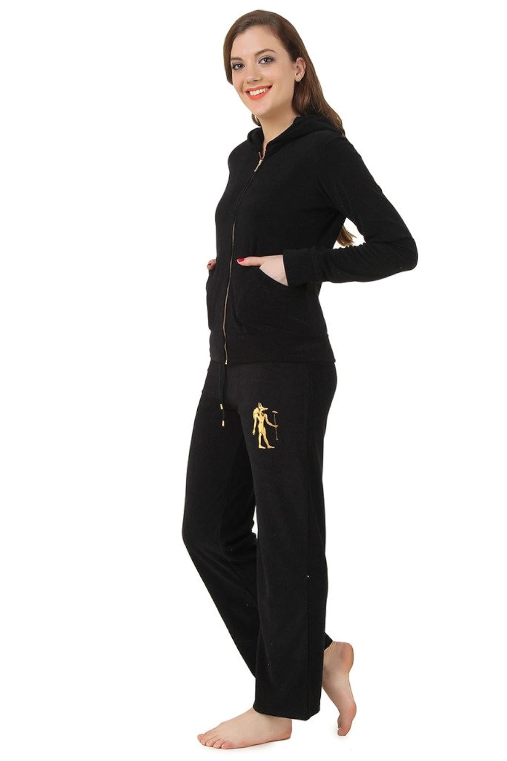 pharaoh print winter tracksuit (black)