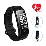Fitness Tracker,Hizek Activity Tracker with Heart Rate Monitor Wireless IP67 Waterproof Smart Wristand Pedometer with Sleep Monitor/ Step Counter/ Calories Track/GPS Tracker for Smartphone