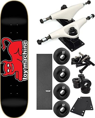Toy Machine Skateboards Devil Cat Skateboard 7.62" x 31.5" Complete Skateboard - Bundle of 7 items