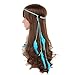AWAYTR Feather Headband Indian Headpiece - Bohemian Tassels Girls hairband Festival Headwear For Women (Beige)