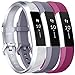 Vancle Bands Replacement for Fitbit Alta HR and Fitbit Alta (3 Pack), Newest Sport Replacement Wristbands with Secure Metal Buckle for Fitbit Alta HR/Fitbit Alta (Silver Gray Fuchsia, Large)
