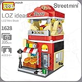 LOZ Piza Shop Style Diamond Mini Building Micro Block Brick Headz Baseplate DIY Figurine Bobble Head Collectible Developmental Toys Model Comics Collection Line Friends Chistmas Gifts for Kids