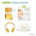 Wireless Bluetooth Headphones for Kids - BuddyPhones PLAY | Kids Safe Volume Limited to 75, 85 or 94 dB | Foldable with 14-Hour Battery Life | Optional Cable for Audio Sharing | Yellow