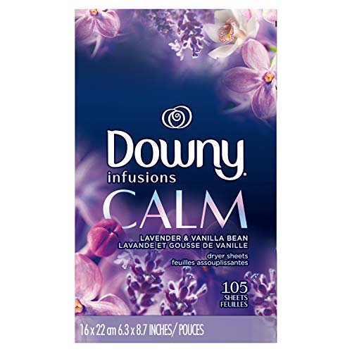 Downy Infusions Fabric Softener Dryer Sheets, Calm, Lavender & Vanilla