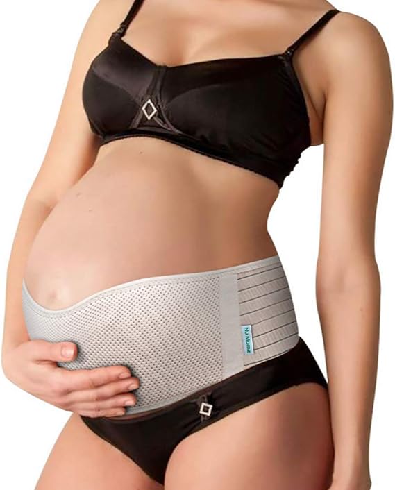 Nu Momz Belly Band For Pregnancy Support Maternity Belt For Back Hip Pelvic Discomfort Prenatal Postpartum Tummy Wrap Pregnancy Belt Breathable Abdominal Sling Beige Amazon Ca Clothing Accessories