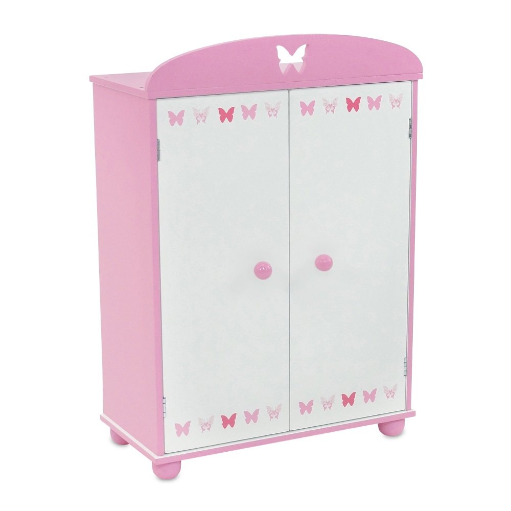 18 Inch Doll Furniture Beautiful Pink and White Armoire Closet with