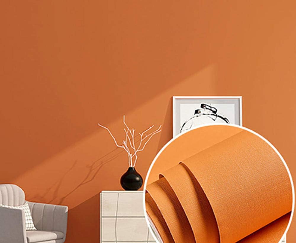 壁紙シール はがせる おしゃれ壁紙 補修 シール 壁紙 のり 壁紙シート 壁紙 リメイクシート 無地の自己接着壁紙 無地の暖かい寝室の防水自己接着壁紙 オレンジ 60cm 5m Diy 工具 ガーデン Amazon