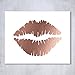Lips Rose Gold Foil Print Poster Decor Wall Art Kiss Love Makeup Fashion Girl Room Nursery 8 inches x 10 inches A35
