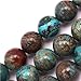 GEM-Inside 8mm Round Dyed Blue Crazy Lace Agate Smooth Gemstone Loose Beads Energy Stone Power Beads for Jewelry Making 15