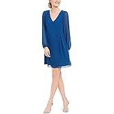 I-N-C Womens Bow Back Shift Dress, Blue, X-Small