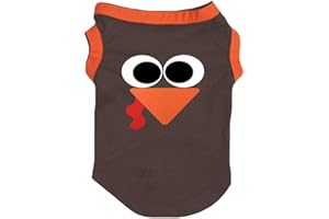 Petitebella Cute Turkey Face Puppy Dog Shirt (Brown/Orange, Medium)