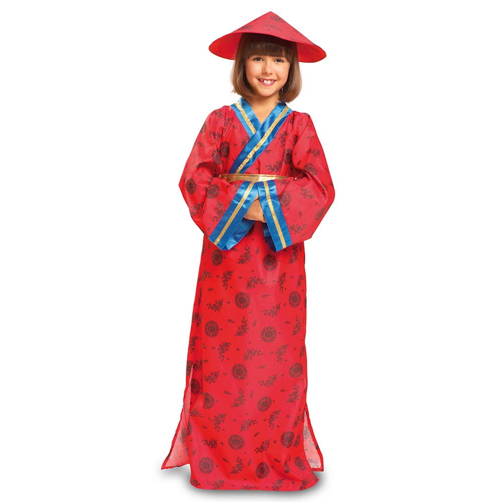 Dress Up America Chinese Girl Costume for Kids - Chinese Girl Dress Up Set for Kids Role Play - Traditional Outfit with Hat and Belt