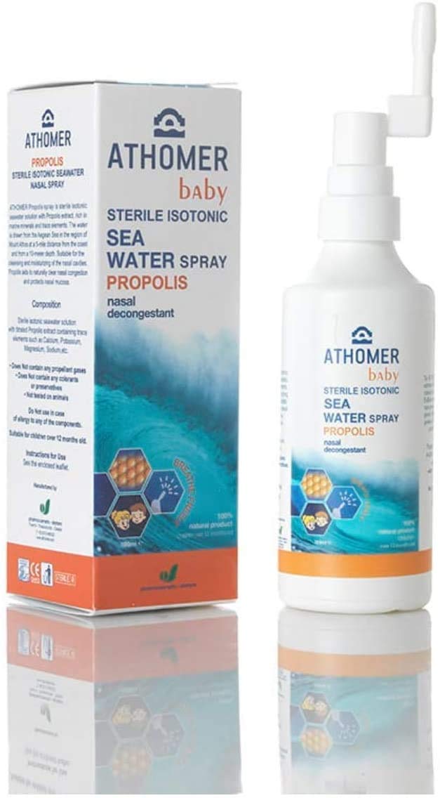 All Natural Seawater Spray with Propolis – for Colds, Blocked Nose & Hayfever, Heals Minor Nasal Injuries. Non Allergic, Suitable for Adults, Pregnant Women and Children 1yr+ 100ml