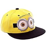 LiveOut Minion Kids Hip-Hop Baseball Cap With Adjustable Snapback - 50 Minion Stickers (Two Eye)
