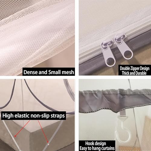 Mosquiteiro Para Cama Sem Necessidade De Pendurar 1.5 * 2 * 1.4m,mosquiteiro (Cinza)