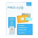 Pres-a-ply Laser Address Labels, 1 x 2.83 Inches, Clear, Box of 1500 (30620)