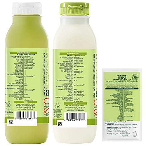 Garnier Haircare Fructis Smoothing Treat Shampoo and Conditioner, 98 Percent Naturally Derived Ingredients, Avocado… - Image 2
