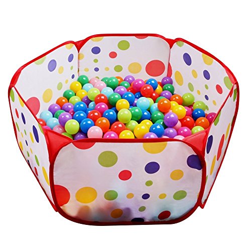 Bininbox Portable Cute Hexagon Kids Playpen Ball Pit Easy Folding Play House (Style 1, 120cm/47.3")