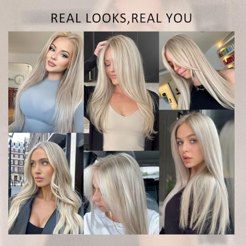 Ash Blonde Pre Plucked Human Hair Wig 13x4 Pre Plucked Human Hair Wig 13x4 UHD Lace Human Hair Wigs for Women 22 Inch 180% Density