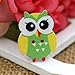 Polytree 50pcs Multicolored Cartoon Animal 2 Holes Wood Sewing Buttons (Owl)