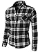 H2H Mens Casual Slim Fit Thermal Button-down Check Patterned Shirts With Pocket
