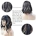 BERON 14'' Short Curly Women Girl's Charming Synthetic Wig with Air Bangs Wig Cap Included (Black Mixed Brown)