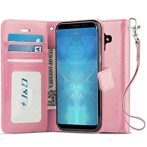 Galaxy A8 2018 Case, J&D [RFID Blocking Wallet] [Slim Fit] Heavy Duty Protective Shock Resistant Flip Cover Wallet Case for Samsung Galaxy A8 (Release in 2018) - [Not for Galaxy A8 Plus / A8+ 2018]