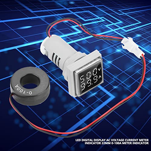 Haosie AC Current And Voltage Indicator, 22mm AC Voltage Current