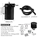 Tasan Racing Universal Aluminum Oil Catch Can Baffled Engine Air Oil Separator Reservoir Tank with Breather Filter Black