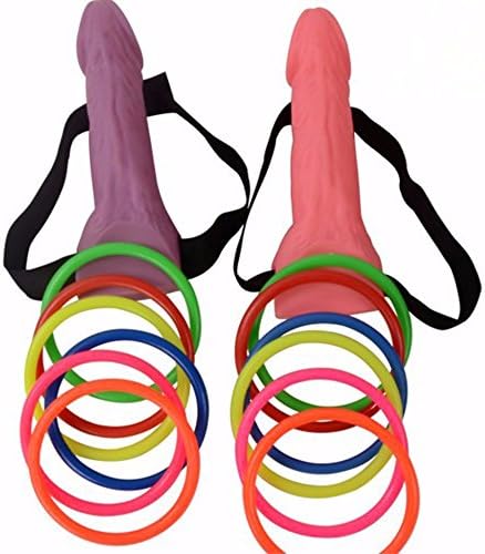 Urberry 1 Set of 2 Pieces Bachelorette Party Favor Girls Night Out Hen Party Games-Ring Toss Hoopla Games Set Funny Ring Toss Game Set,Bridal Shower and Girls Night Party Favors Toys